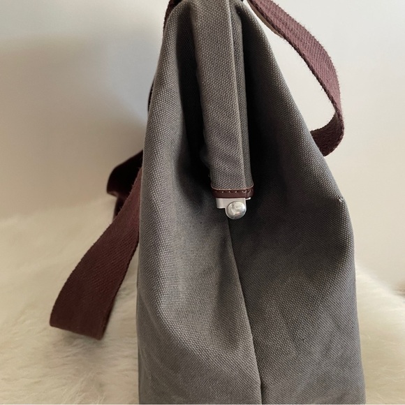 Line of trade gray weekender travel bag brown removable shoulder strap - Picture 6 of 11